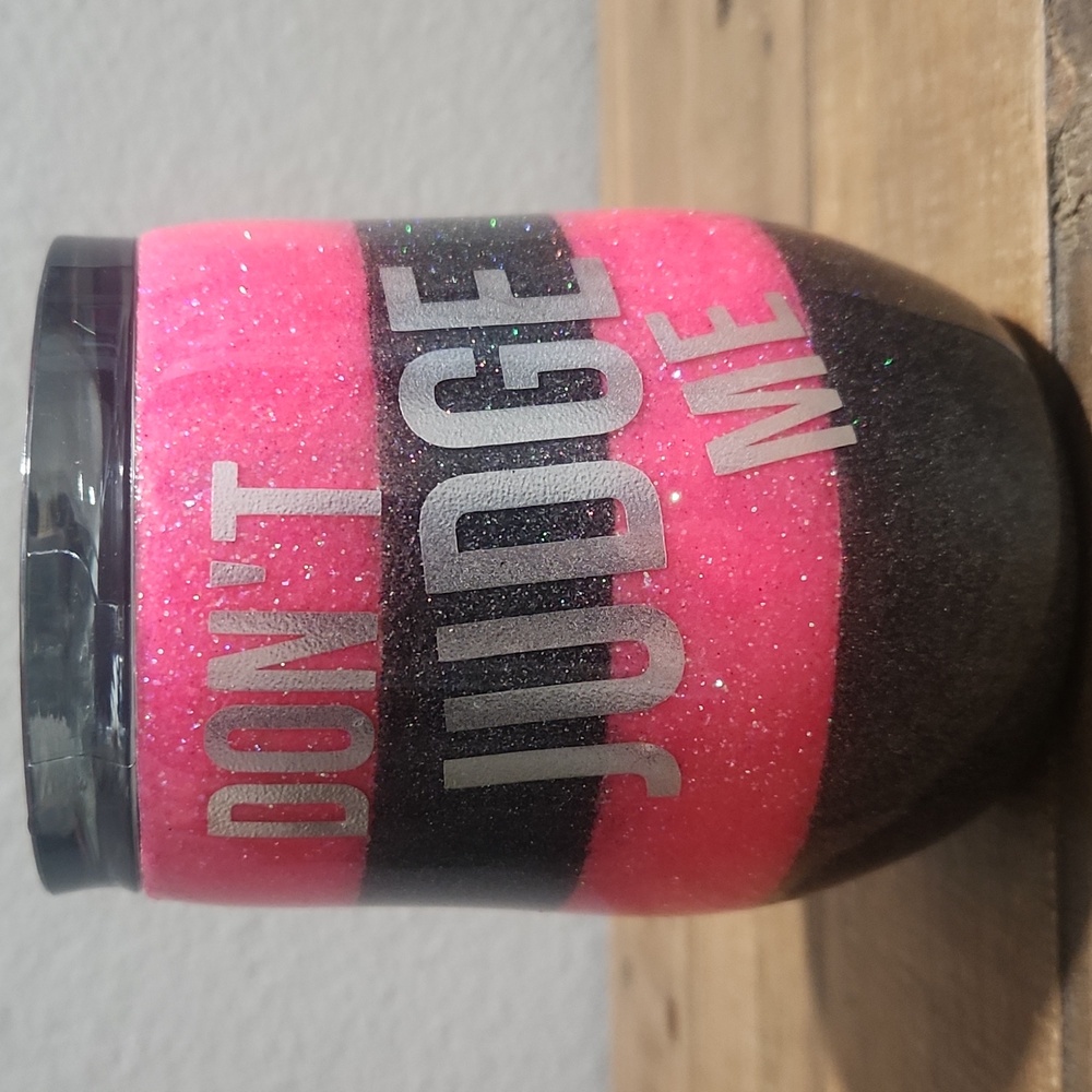 NEW! HOGG One of a kind Pink and Gray Wine Glass